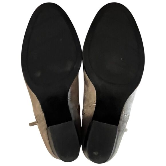 Nine West Neva2 Ankle Boot Gray/Taupe Suede 3”Heel Size 7M Double Zippers - Picture 9 of 11